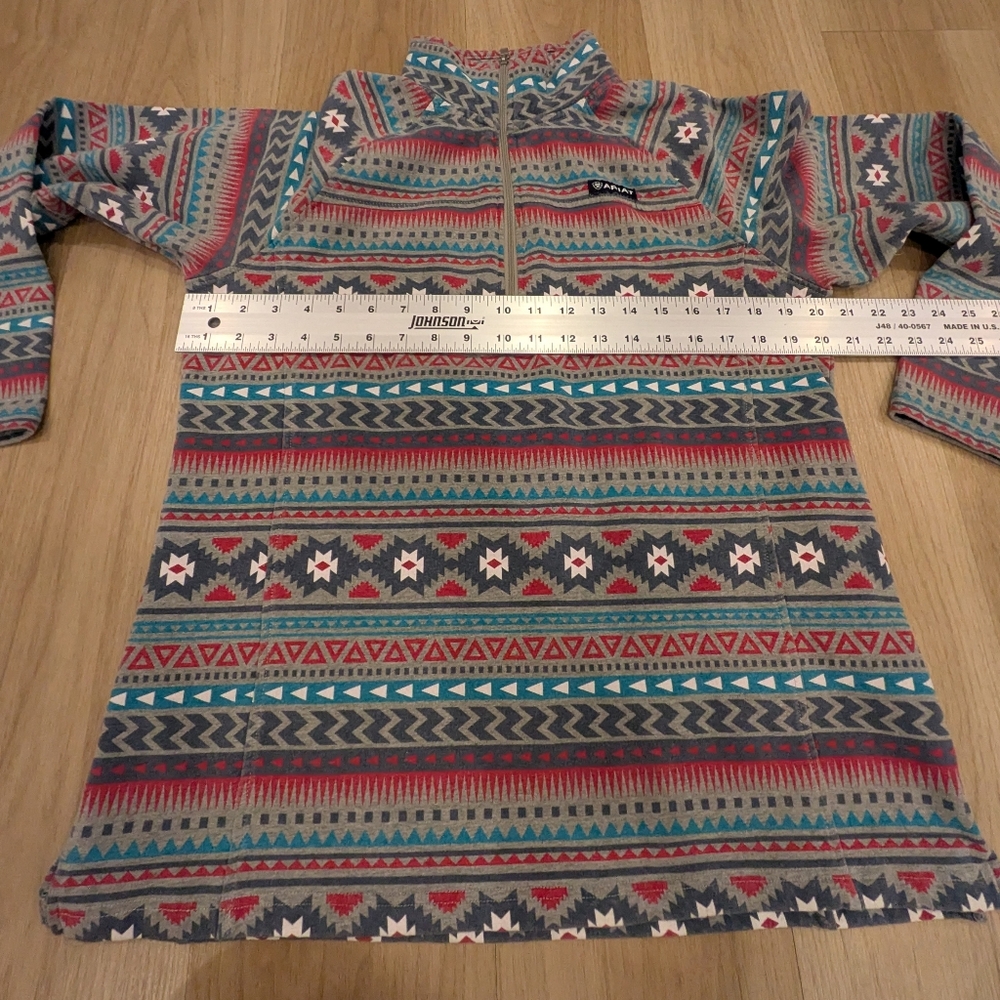 Ariat Real Aztec Patterned Half Zip Pullover Size… - image 3